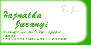 hajnalka juranyi business card